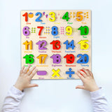 Maxbell Wooden Puzzle Learning Educational Toys for 3 4 5 Year Old Kids Kindergarten Number Puzzle