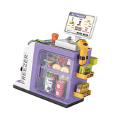 Maxbell Register Toy Checkout Counter Educational Pretend Play for Age 3-7 Kids Purple