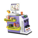 Maxbell Register Toy Checkout Counter Educational Pretend Play for Age 3-7 Kids Purple