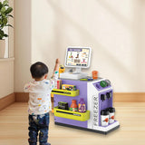 Maxbell Register Toy Checkout Counter Educational Pretend Play for Age 3-7 Kids Purple