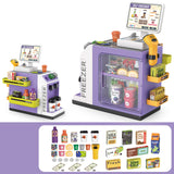 Maxbell Register Toy Checkout Counter Educational Pretend Play for Age 3-7 Kids Purple
