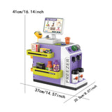 Maxbell Register Toy Checkout Counter Educational Pretend Play for Age 3-7 Kids Purple