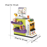 Maxbell Register Toy Checkout Counter Educational Pretend Play for Age 3-7 Kids Green