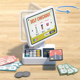 Maxbell Register Toy Checkout Counter Educational Pretend Play for Age 3-7 Kids Green