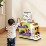 Maxbell Register Toy Checkout Counter Educational Pretend Play for Age 3-7 Kids Green