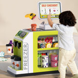 Maxbell Register Toy Checkout Counter Educational Pretend Play for Age 3-7 Kids Green