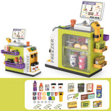 Maxbell Register Toy Checkout Counter Educational Pretend Play for Age 3-7 Kids Green