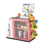 Maxbell Register Toy Checkout Counter Educational Pretend Play for Age 3-7 Kids Pink