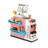 Maxbell Register Toy Checkout Counter Educational Pretend Play for Age 3-7 Kids Pink