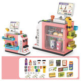 Maxbell Register Toy Checkout Counter Educational Pretend Play for Age 3-7 Kids Pink