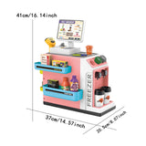 Maxbell Register Toy Checkout Counter Educational Pretend Play for Age 3-7 Kids Pink