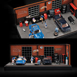 Maxbell 1/64 Model Car Display Case Car Repair Garage Photo Prop Toy Car Storage Box