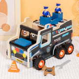 Maxbell Assembly Police Car Screw Toy Sensory Toy for 3-6 Years Children Travel Home