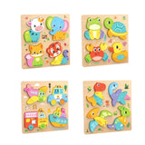 Maxbell Cute Baby Puzzles Activity Toys with 4 Patterns for Boys Girls Baby Ages 3-5 Animal