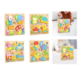 Maxbell Cute Baby Puzzles Activity Toys with 4 Patterns for Boys Girls Baby Ages 3-5 Animal