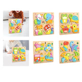 Maxbell Cute Baby Puzzles Activity Toys with 4 Patterns for Boys Girls Baby Ages 3-5 Animal