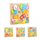 Maxbell Cute Baby Puzzles Activity Toys with 4 Patterns for Boys Girls Baby Ages 3-5 Animal