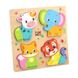Maxbell Cute Baby Puzzles Activity Toys with 4 Patterns for Boys Girls Baby Ages 3-5 Animal