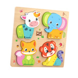 Maxbell Cute Baby Puzzles Activity Toys with 4 Patterns for Boys Girls Baby Ages 3-5 Animal