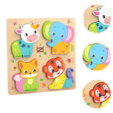 Maxbell Cute Baby Puzzles Activity Toys with 4 Patterns for Boys Girls Baby Ages 3-5 Animal