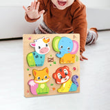 Maxbell Cute Baby Puzzles Activity Toys with 4 Patterns for Boys Girls Baby Ages 3-5 Animal