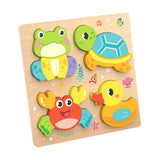 Maxbell Cute Baby Puzzles Activity Toys with 4 Patterns for Boys Girls Baby Ages 3-5 Sea Animal