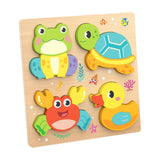 Maxbell Cute Baby Puzzles Activity Toys with 4 Patterns for Boys Girls Baby Ages 3-5 Sea Animal