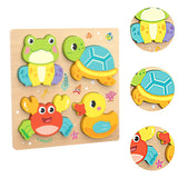 Maxbell Cute Baby Puzzles Activity Toys with 4 Patterns for Boys Girls Baby Ages 3-5 Sea Animal