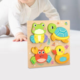 Maxbell Cute Baby Puzzles Activity Toys with 4 Patterns for Boys Girls Baby Ages 3-5 Sea Animal