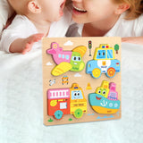 Maxbell Cute Baby Puzzles Activity Toys with 4 Patterns for Boys Girls Baby Ages 3-5 Traffic