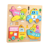 Maxbell Cute Baby Puzzles Activity Toys with 4 Patterns for Boys Girls Baby Ages 3-5 Traffic