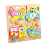 Maxbell Cute Baby Puzzles Activity Toys with 4 Patterns for Boys Girls Baby Ages 3-5 Traffic