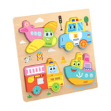 Maxbell Cute Baby Puzzles Activity Toys with 4 Patterns for Boys Girls Baby Ages 3-5 Traffic
