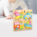 Maxbell Cute Baby Puzzles Activity Toys with 4 Patterns for Boys Girls Baby Ages 3-5 Traffic