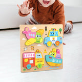 Maxbell Cute Baby Puzzles Activity Toys with 4 Patterns for Boys Girls Baby Ages 3-5 Traffic