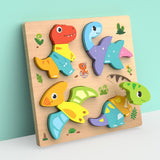 Maxbell Cute Baby Puzzles Activity Toys with 4 Patterns for Boys Girls Baby Ages 3-5 Dinosaur