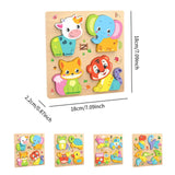 Maxbell Cute Baby Puzzles Activity Toys with 4 Patterns for Boys Girls Baby Ages 3-5 Dinosaur