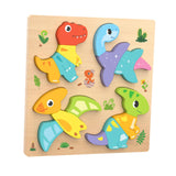 Maxbell Cute Baby Puzzles Activity Toys with 4 Patterns for Boys Girls Baby Ages 3-5 Dinosaur