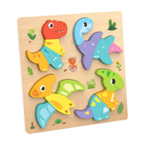 Maxbell Cute Baby Puzzles Activity Toys with 4 Patterns for Boys Girls Baby Ages 3-5 Dinosaur
