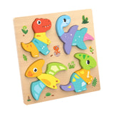 Maxbell Cute Baby Puzzles Activity Toys with 4 Patterns for Boys Girls Baby Ages 3-5 Dinosaur