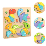 Maxbell Cute Baby Puzzles Activity Toys with 4 Patterns for Boys Girls Baby Ages 3-5 Dinosaur