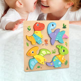 Maxbell Cute Baby Puzzles Activity Toys with 4 Patterns for Boys Girls Baby Ages 3-5 Dinosaur