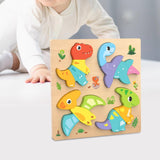 Maxbell Cute Baby Puzzles Activity Toys with 4 Patterns for Boys Girls Baby Ages 3-5 Dinosaur