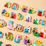 Maxbell Wooden Animal Alphabet Puzzle Preschool Paired Puzzle for Kindergarten Girls