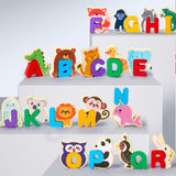 Maxbell Wooden Animal Alphabet Puzzle Preschool Paired Puzzle for Kindergarten Girls