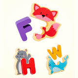 Maxbell Wooden Animal Alphabet Puzzle Preschool Paired Puzzle for Kindergarten Girls