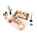 Maxbell Dollhouse Furniture Set Dolls House Playset Miniature Table Chair Floor Lamp