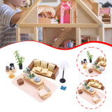 Maxbell Dollhouse Furniture Set Dolls House Playset Miniature Table Chair Floor Lamp