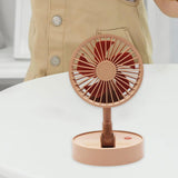 Maxbell Mini Fan Toy Festive Celebration Three Speed Wind Settings Folded Adjustable Brown