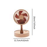 Maxbell Mini Fan Toy Festive Celebration Three Speed Wind Settings Folded Adjustable Brown